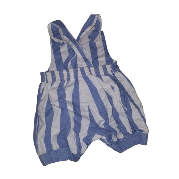 Y2K St. Tropez Baby Boy Overall Blue White Striped Size 3T - Picture 2 of 6